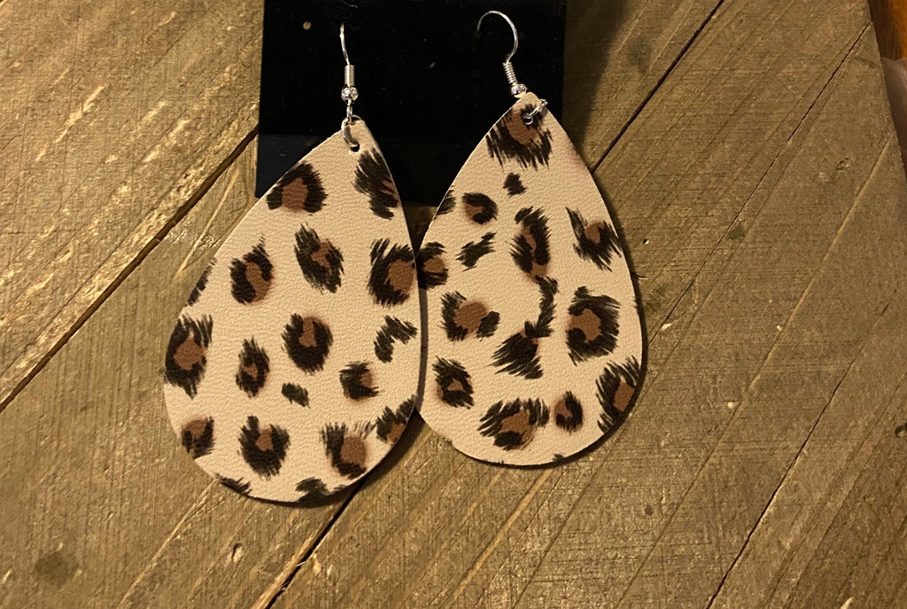 Leather Teardrop Drop Dangle Earrings (multiple choices)