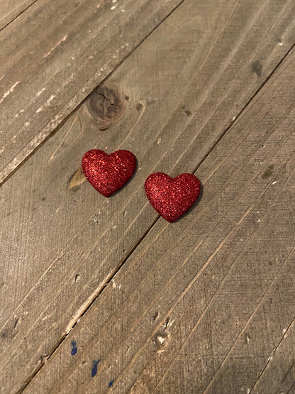 Red Glitter Heart Post EarringsPink tiful of LOVE