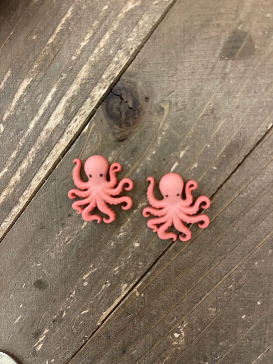 Octopus Stud Earrings (ER-415-1Octopus-CEC)Pink tiful of LOVE