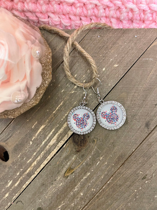 Confetti Ears Cabochon Charm Wire earringsPink tiful of LOVE