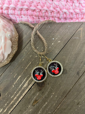 Holiday Antler Ears Cabochon Charm Wire earrings