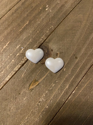 Pearly Heart Post Earrings