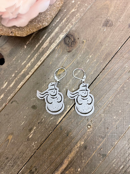 Snowman dangle earrings
