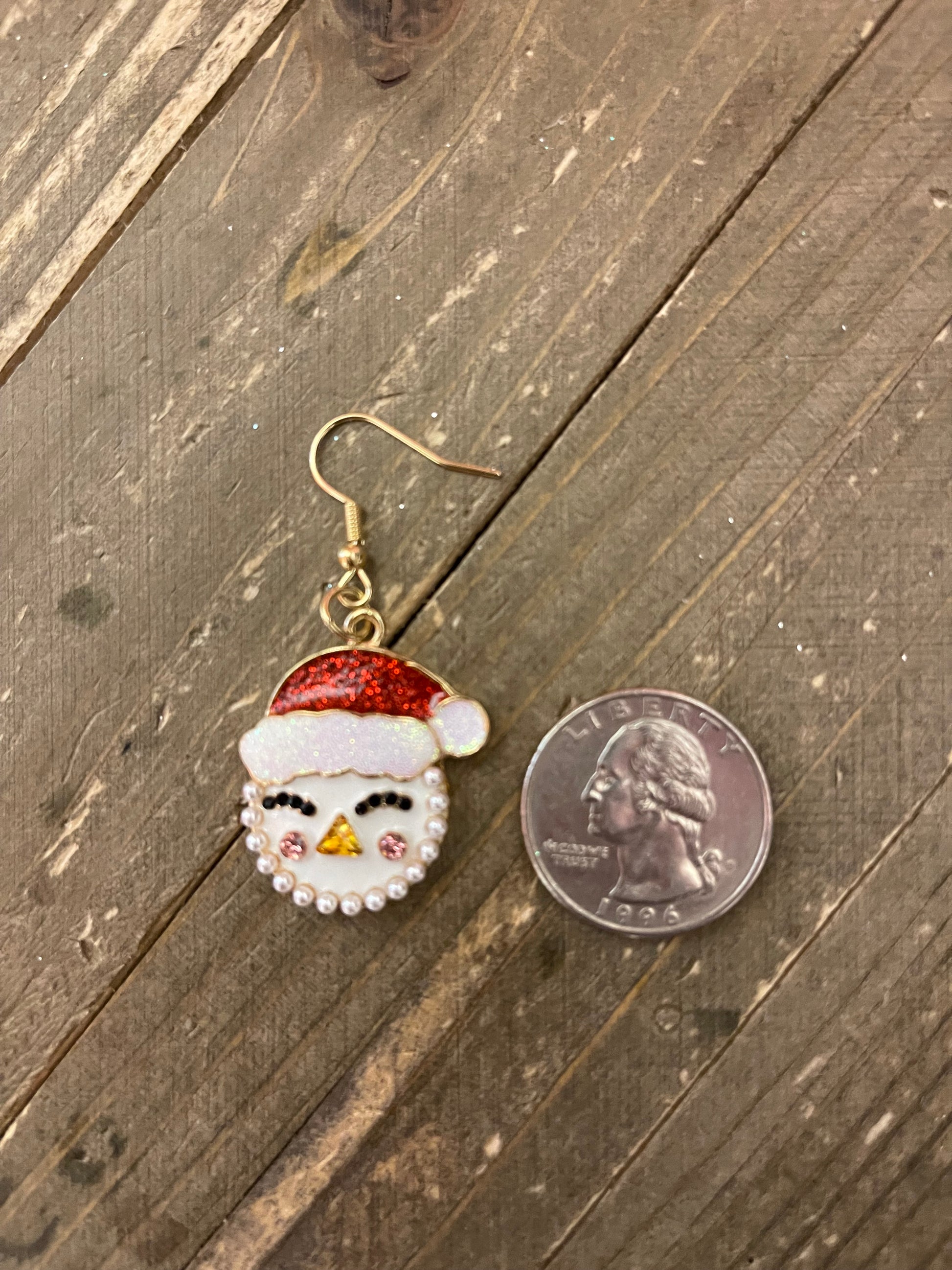 Christmas Snowman head Charm Wire earringsPink tiful of LOVE