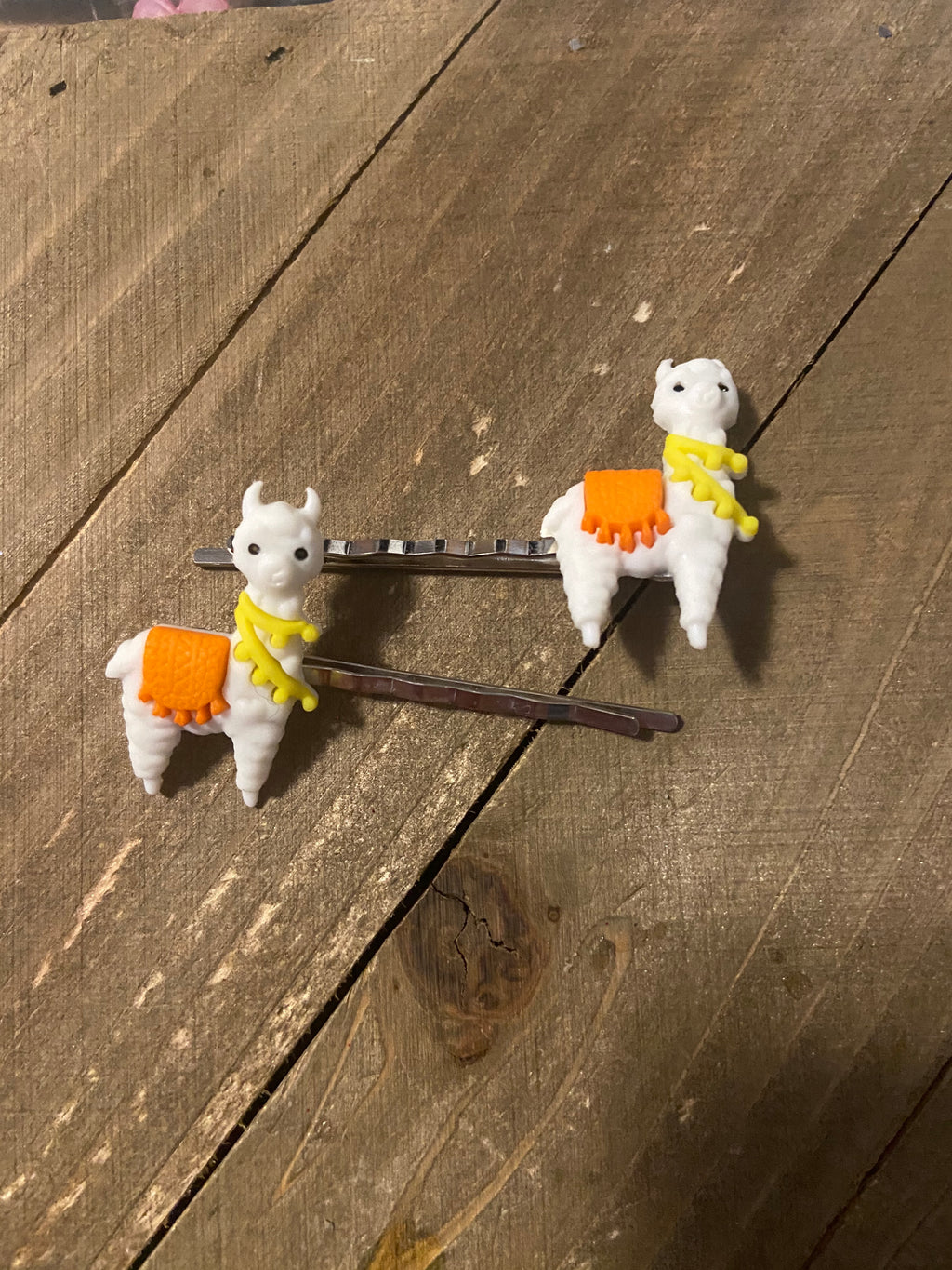 Llama Hair clips (a pair)