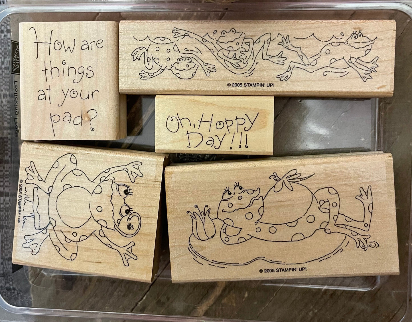 STAMPIN UP!! Lot of 5 Frolicking Frogs Rubber StampsPink tiful of LOVE