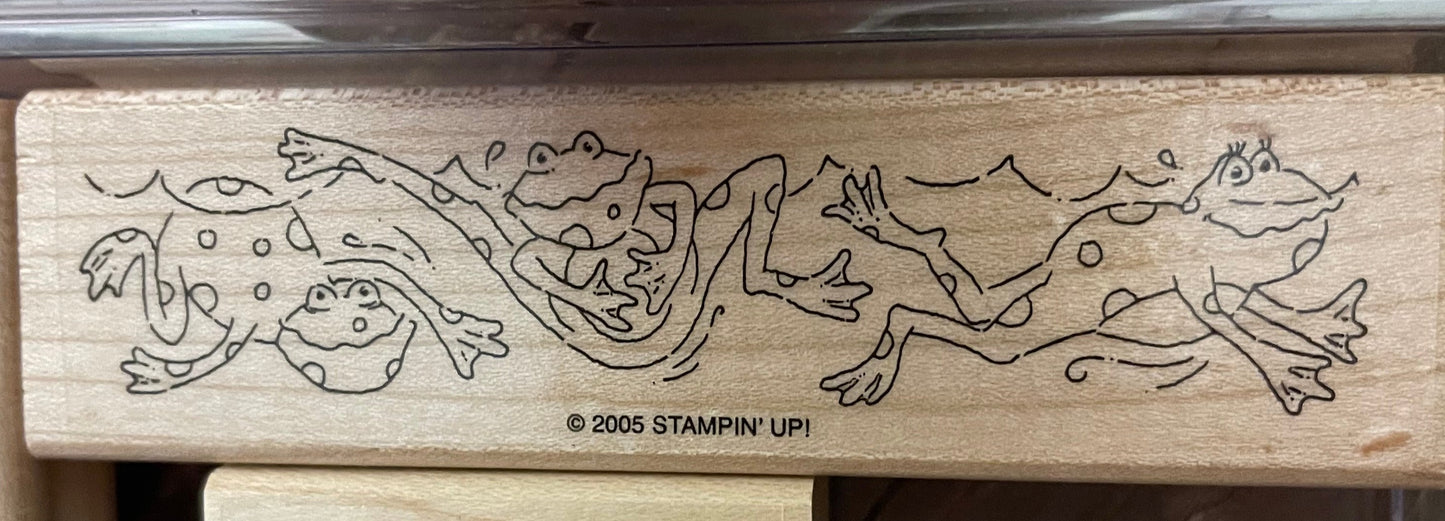 STAMPIN UP!! Lot of 5 Frolicking Frogs Rubber StampsPink tiful of LOVE