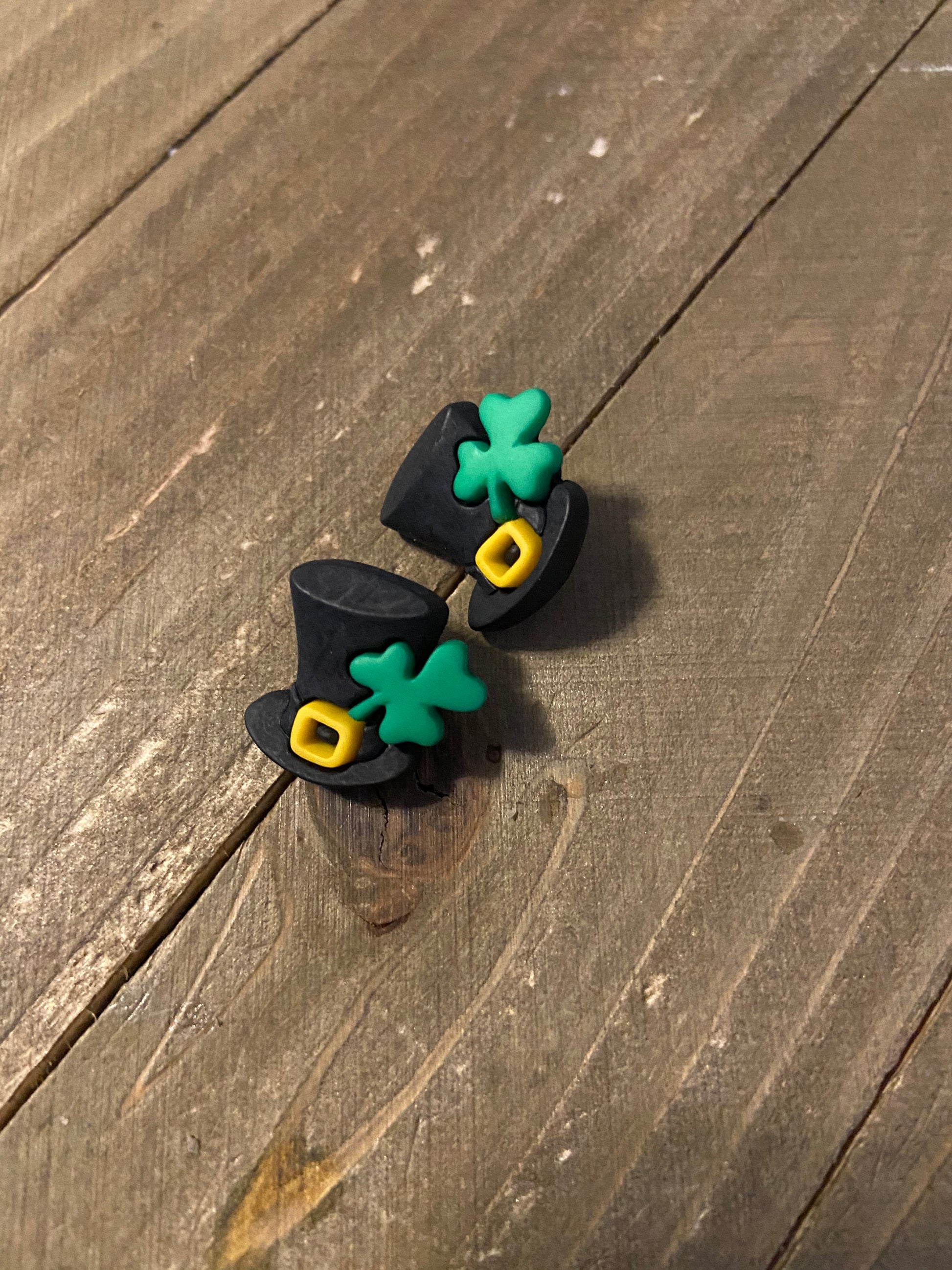 Shamrock Black Hat Post EarringsPink tiful of LOVE