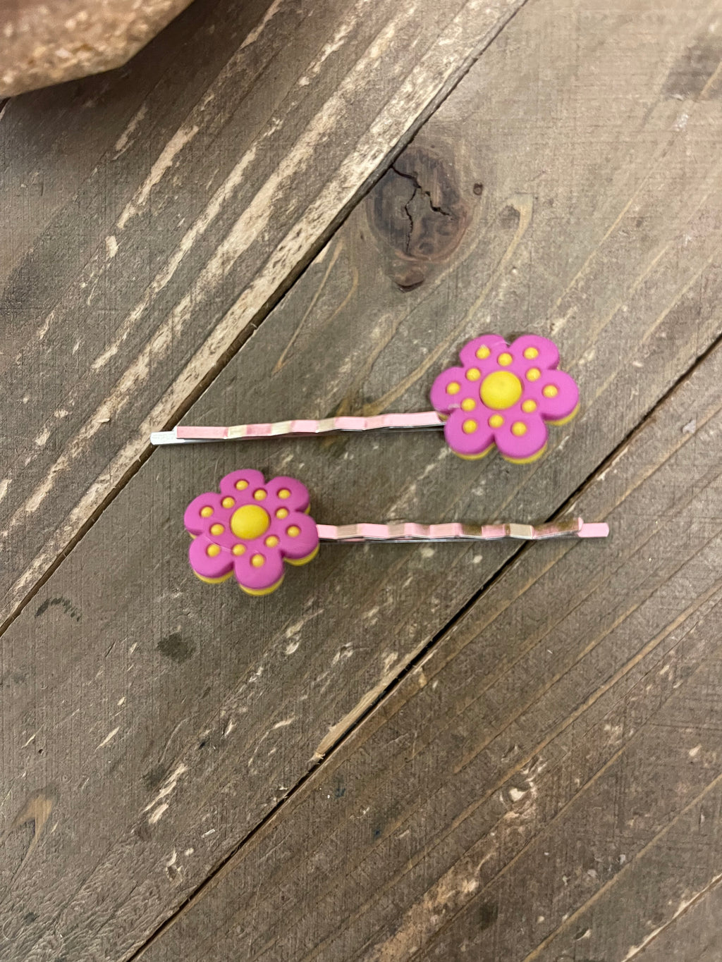 Polka Dot Flower Hair clips (a pair) 7 colors to choose