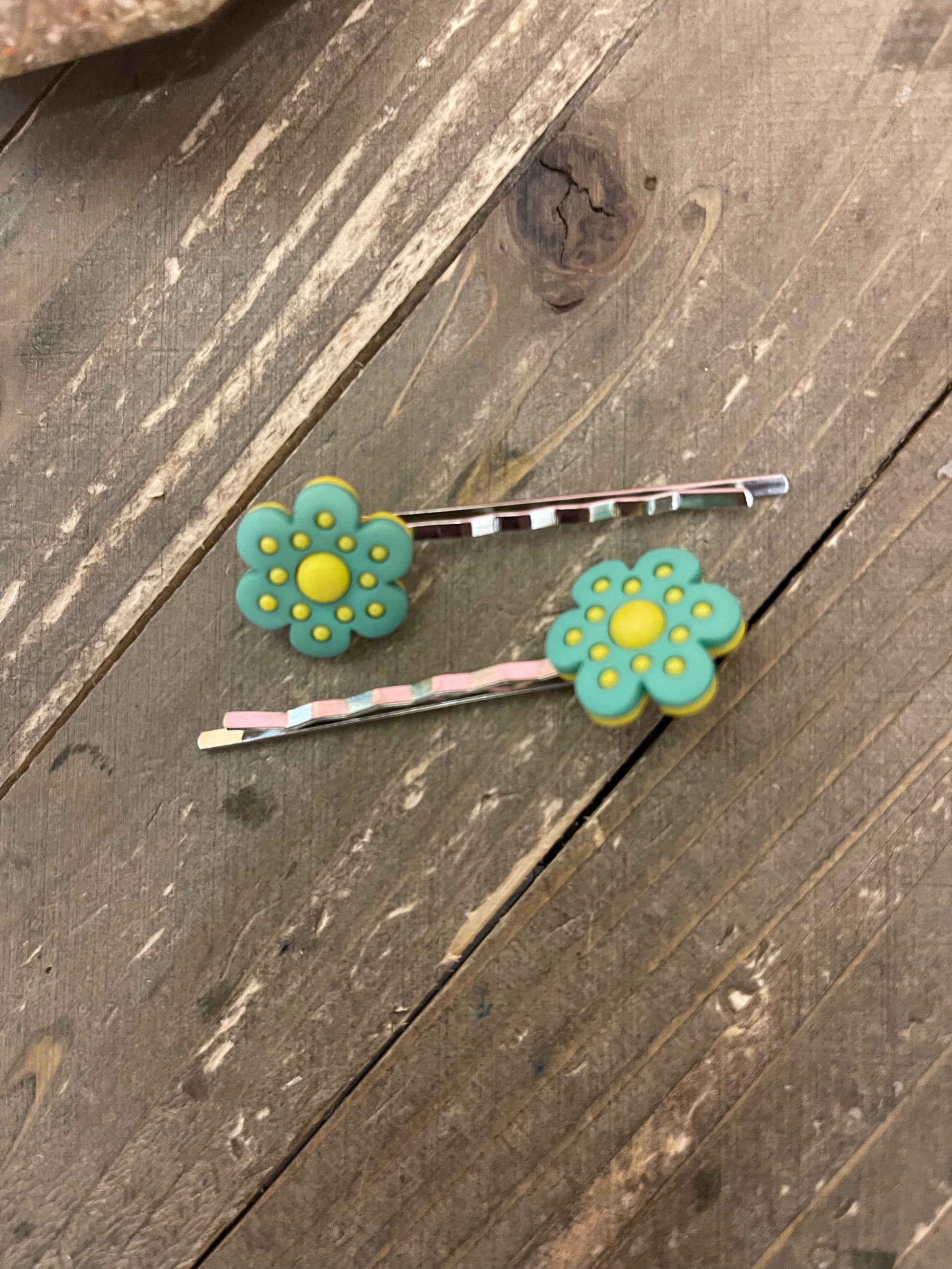 Polka Dot Flower Hair clips (a pair) 7 colors to choosePink tiful of LOVE