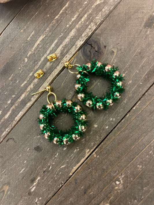Christmas Wreath  Stud Earrings (CECupdated)Pink tiful of LOVE
