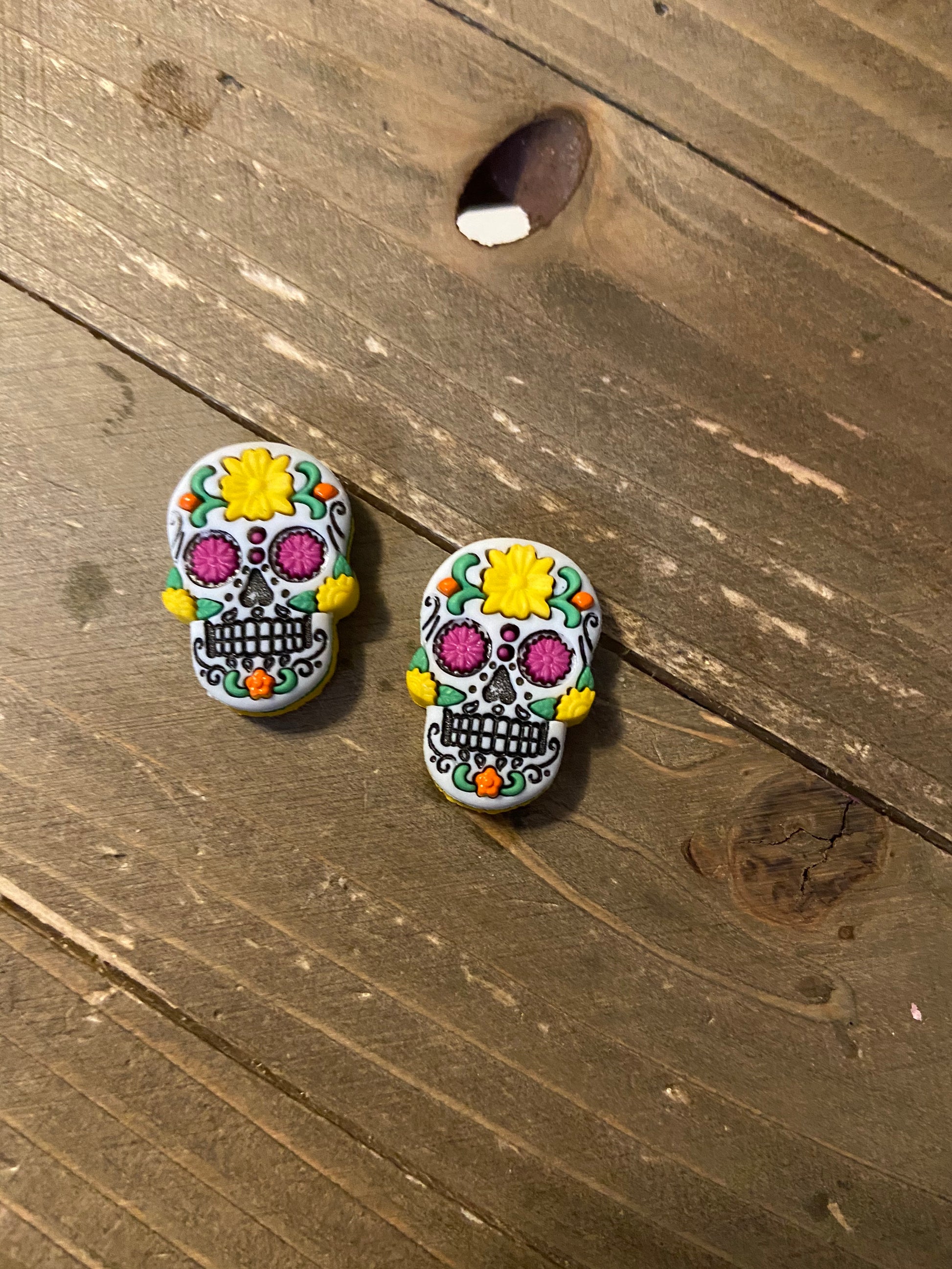 Sugar Skulls Post Earrings (3 different colors to choose from)Pink tiful of LOVE