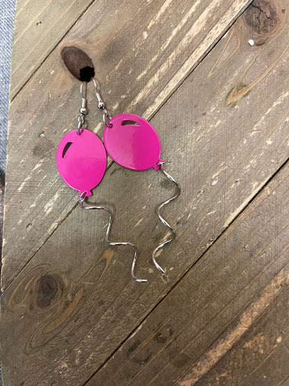 Pink Balloon Charm  Wire Earring (CECup)Pink tiful of LOVE