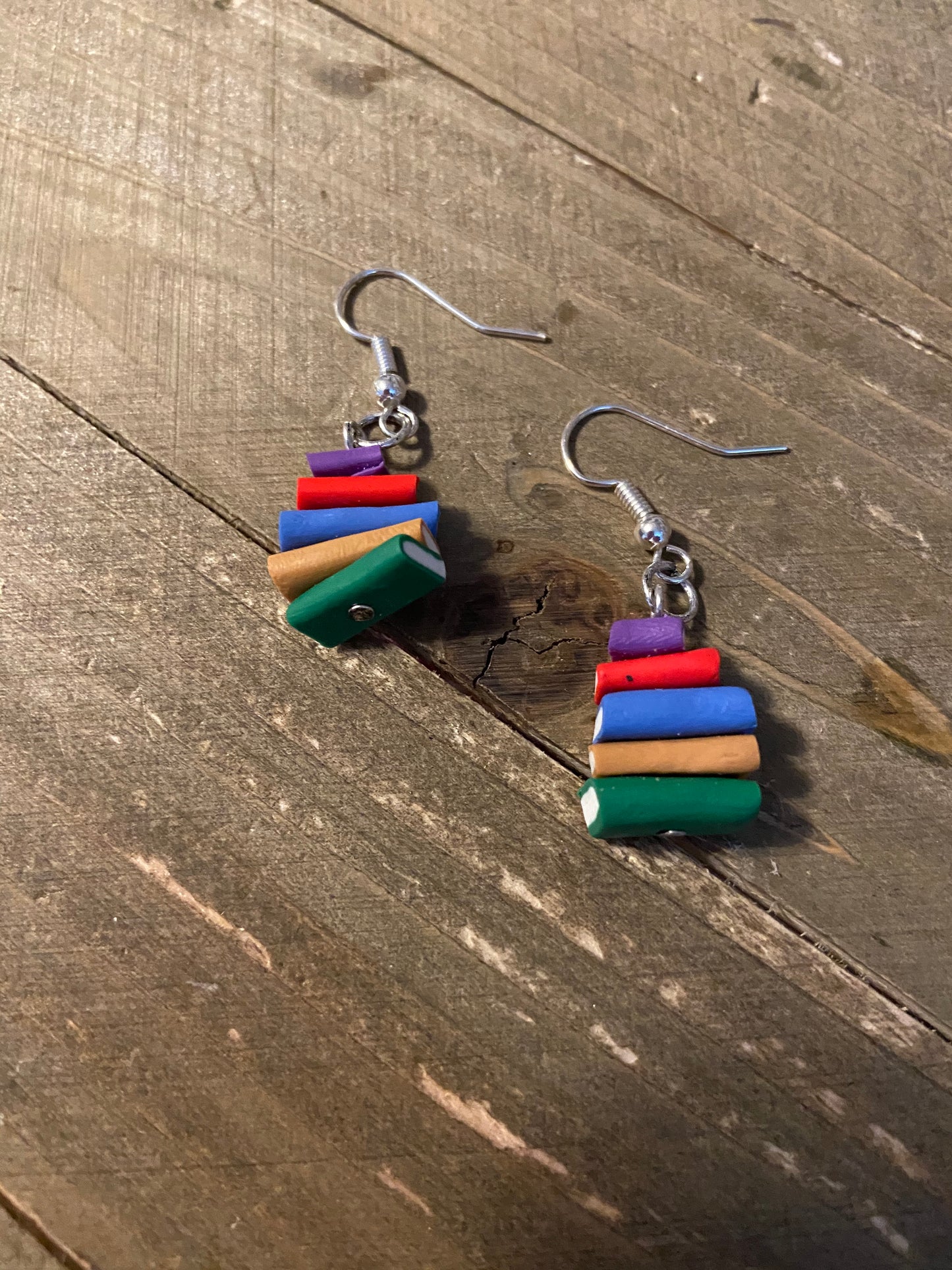 Book Stack Wire  Earrings