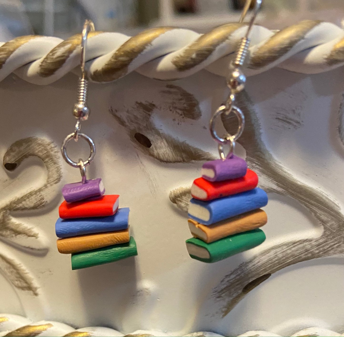 Book Stack Wire  Earrings