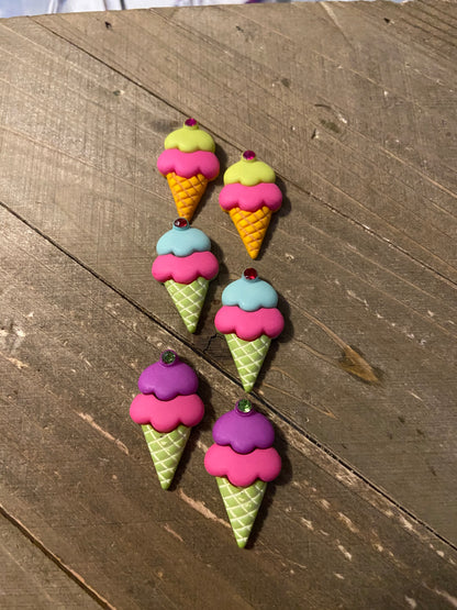 Ice Cream Cone Post EarringsPink tiful of LOVE
