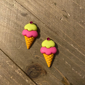 Ice Cream Cone Post Earrings