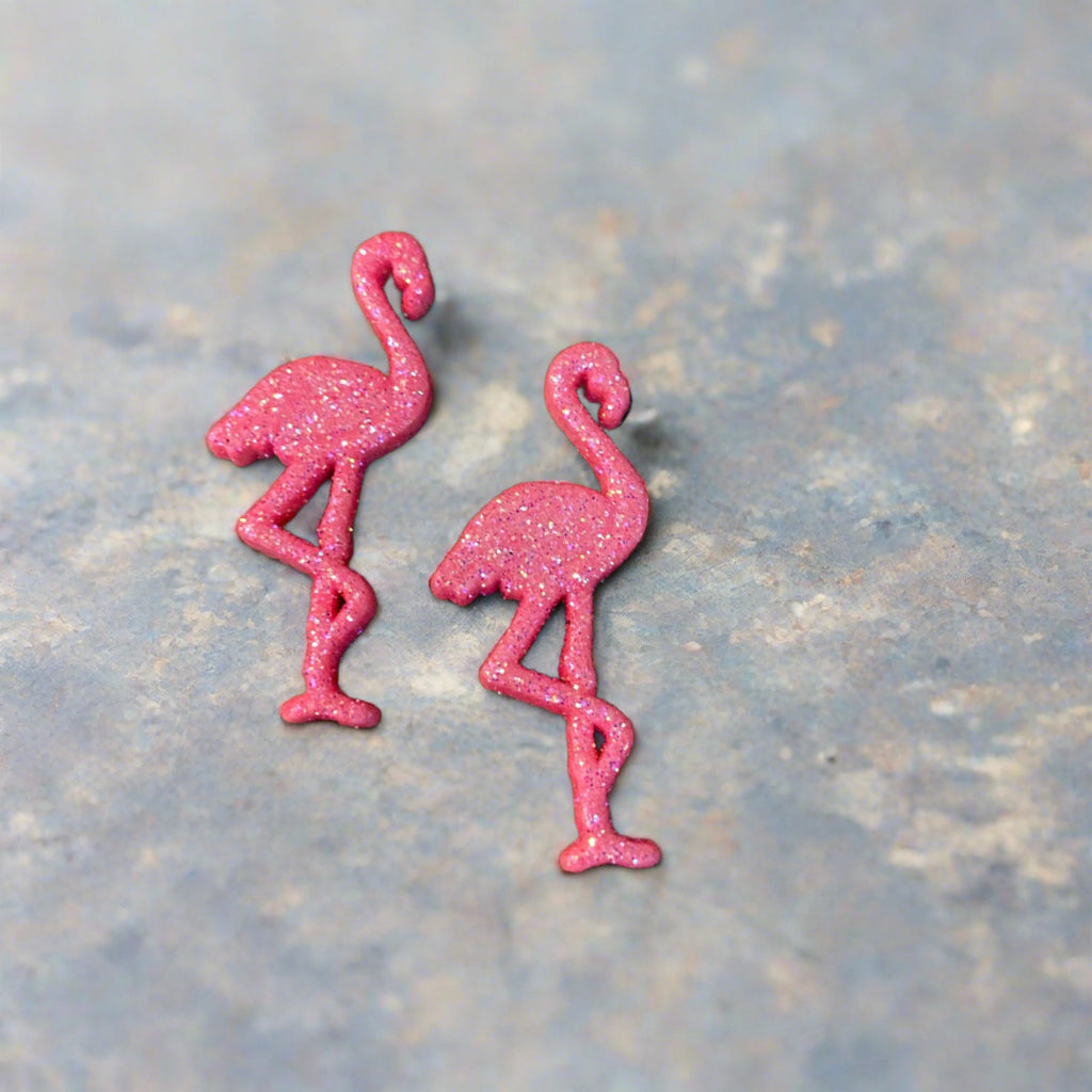 Glittery and Sparkly Pink Flamingos