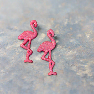 Glittery and Sparkly Pink Flamingos