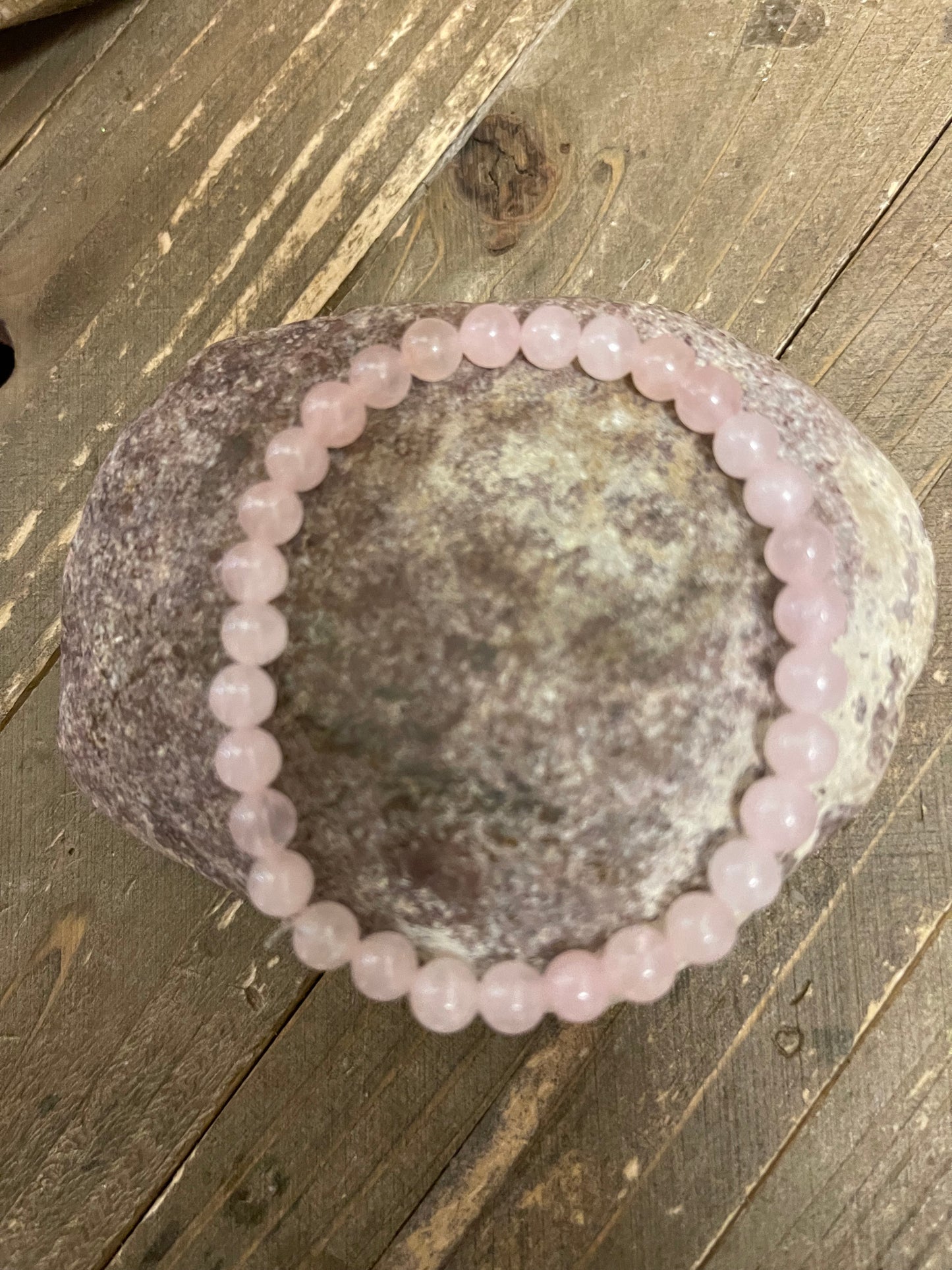 Madagascar Rose Quartz Beaded Elastic/Stretch BraceletPink tiful of LOVE