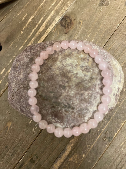 Madagascar Rose Quartz Beaded Elastic/Stretch BraceletPink tiful of LOVE
