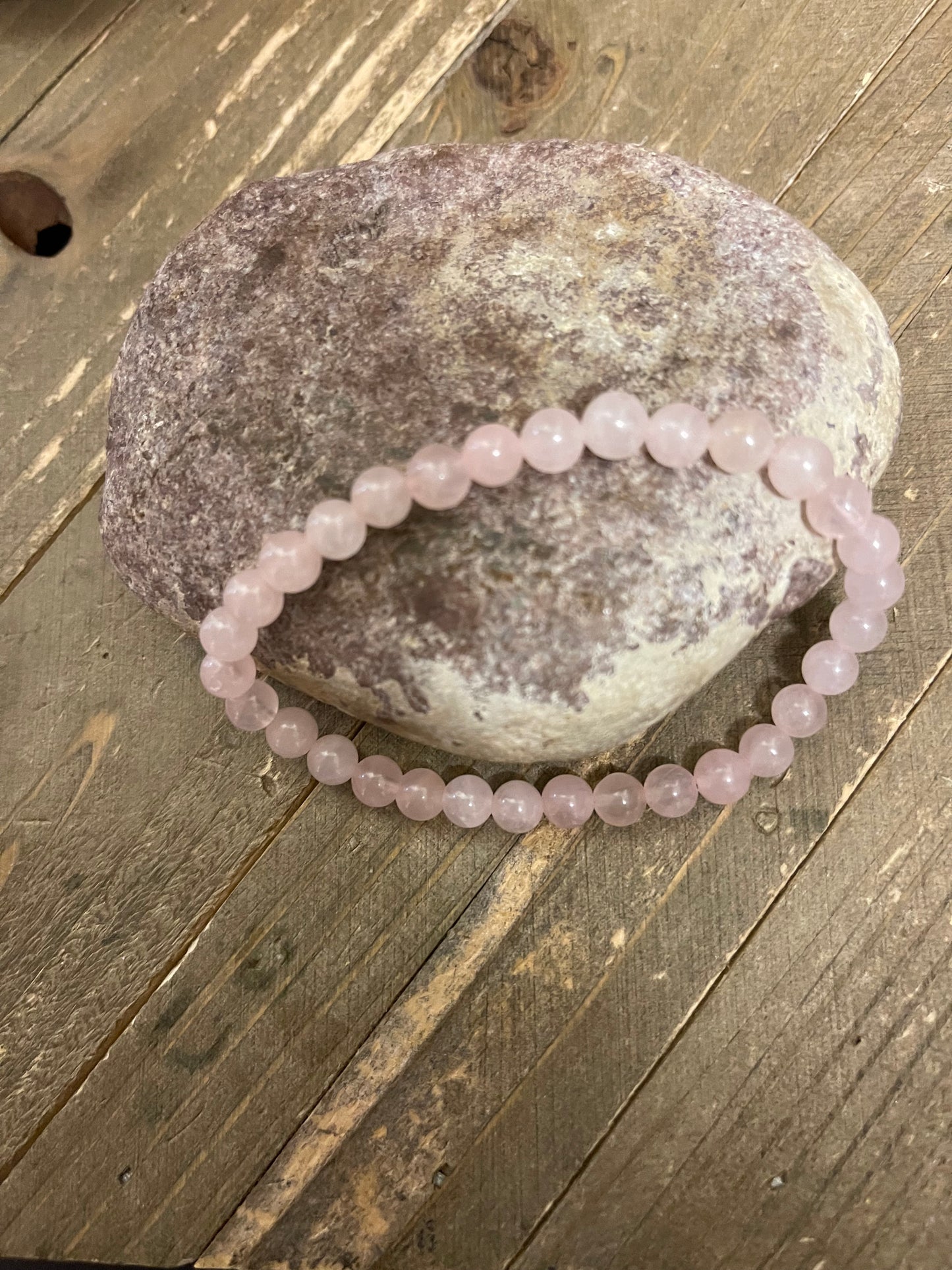 Madagascar Rose Quartz Beaded Elastic/Stretch BraceletPink tiful of LOVE
