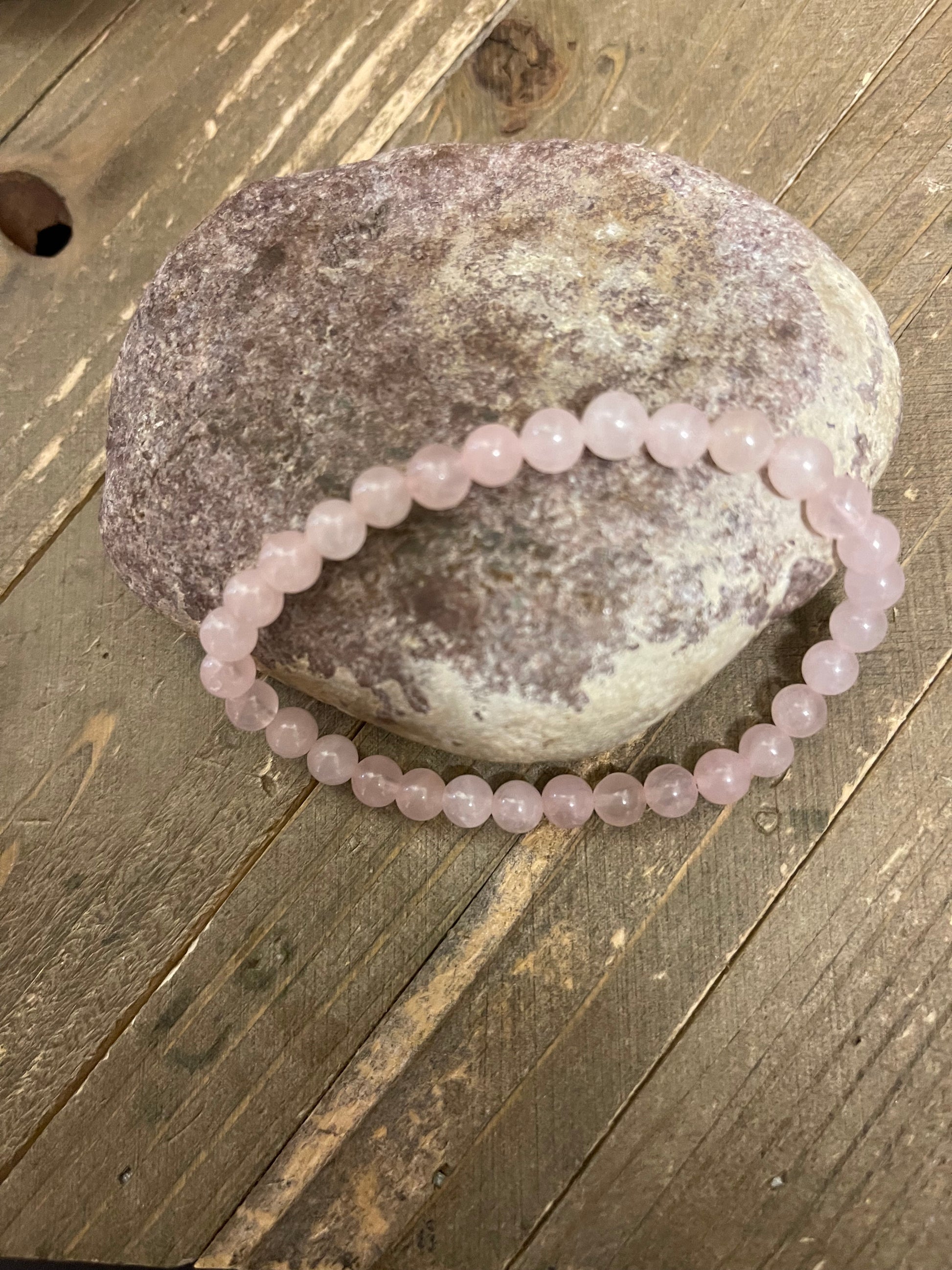 Madagascar Rose Quartz Beaded Elastic/Stretch BraceletPink tiful of LOVE