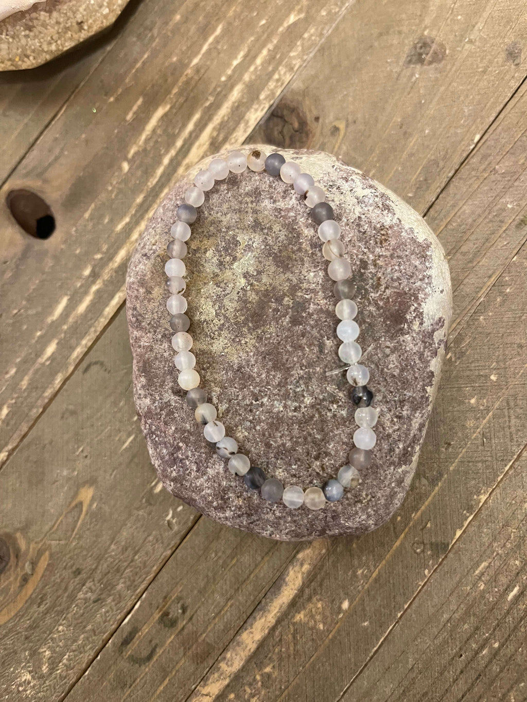 Agate Natural Stone Beaded Elastic/Stretch Bracelet