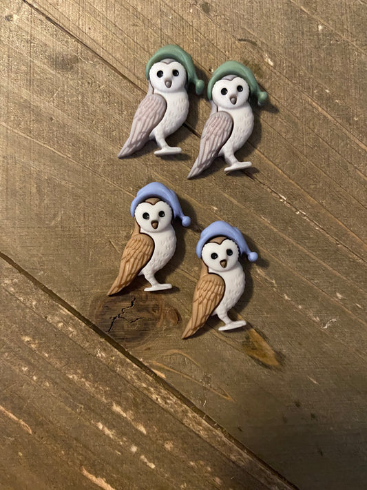 Whoo's Cute--Sleepy Owls Earrings (2 different owls to choose)Pink tiful of LOVE