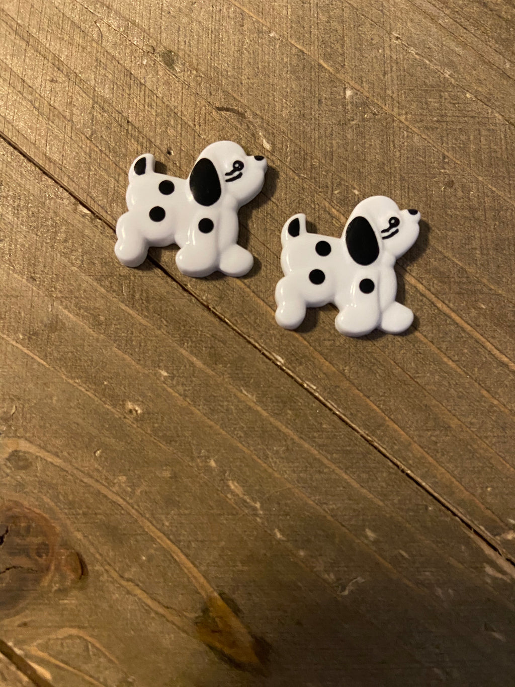 Black and White Puppy Dog Post Earrings