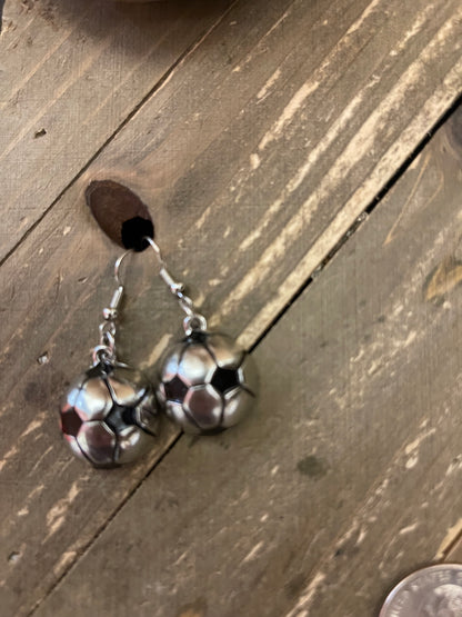 Soccer ball charm Wire EarringPink tiful of LOVE