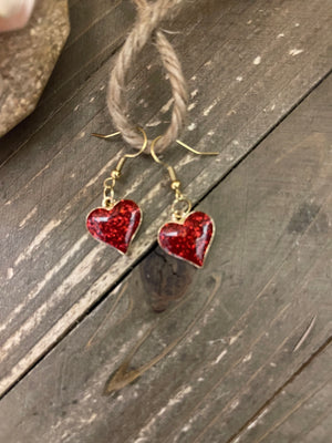 Heart charm Wire Earring