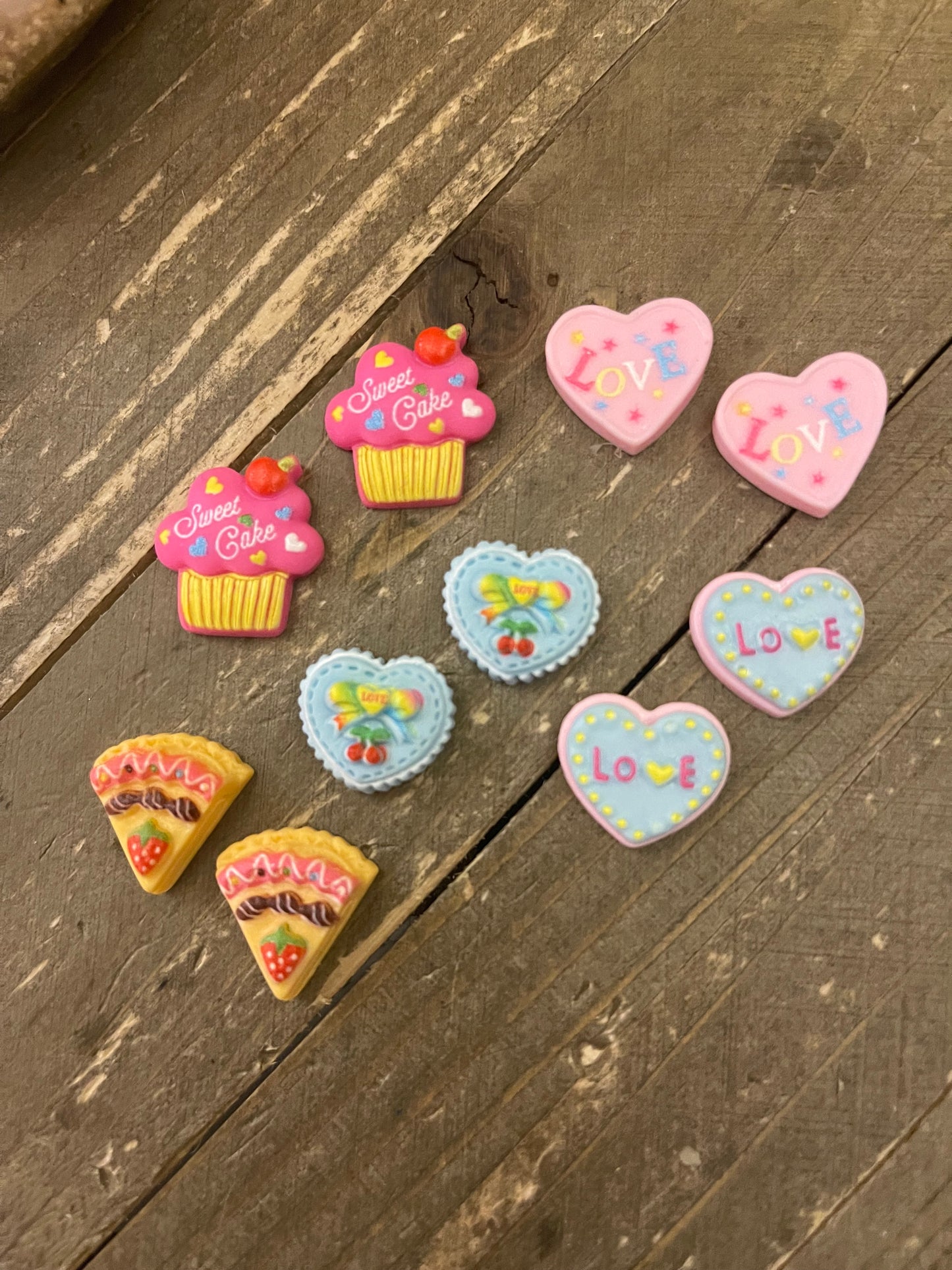 Mini sweets Collection Stud  Earrings (4 sweets to choose)Pink tiful of LOVE