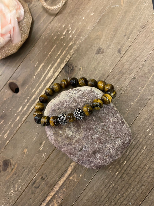 Tiger's Eye Beaded Elastic/Stretch Bracelet -3Pink tiful of LOVE