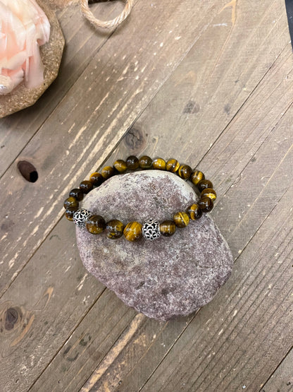 Tiger's Eye Beaded Elastic/Stretch Bracelet -2Pink tiful of LOVE