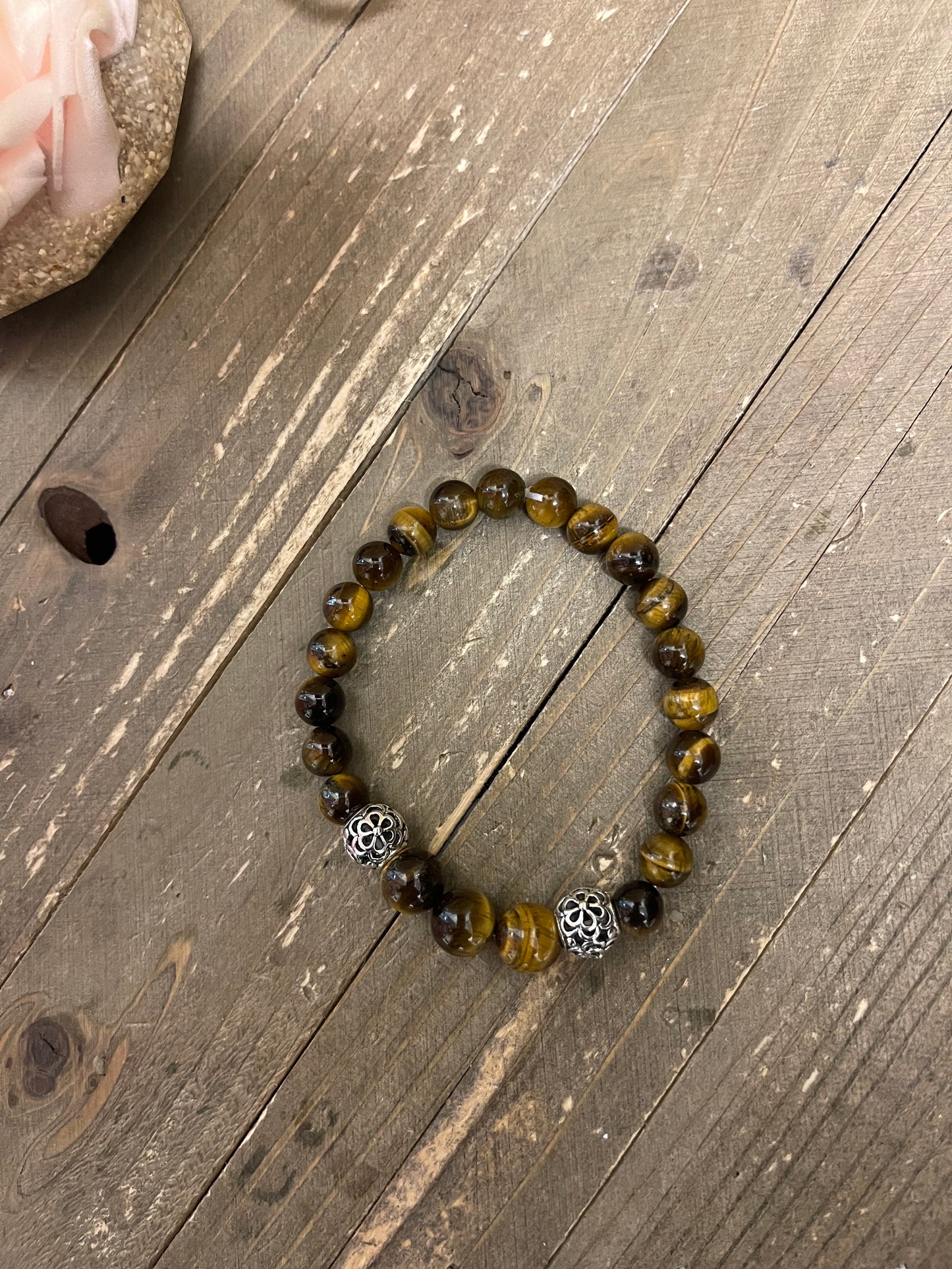 Tiger's Eye Beaded Elastic/Stretch Bracelet -2Pink tiful of LOVE