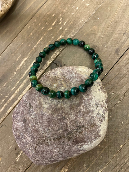 Green Dyed Tiger Eye Round Bead Elastic/Stretch BraceletPink tiful of LOVE