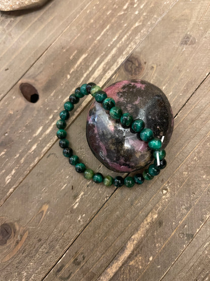 Green Dyed Tiger Eye Round Bead Elastic/Stretch BraceletPink tiful of LOVE