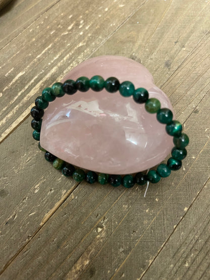 Green Dyed Tiger Eye Round Bead Elastic/Stretch BraceletPink tiful of LOVE