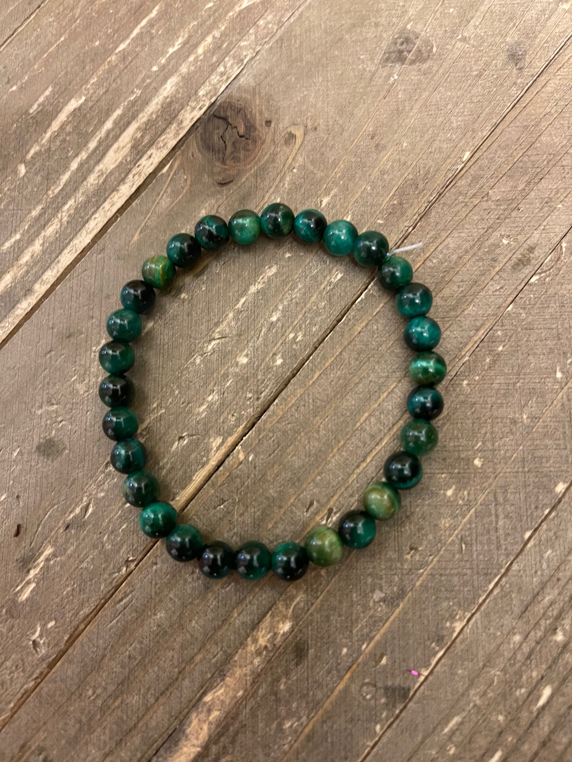 Green Dyed Tiger Eye Round Bead Elastic/Stretch BraceletPink tiful of LOVE