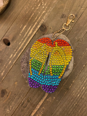 Flip Flop-2 Acrylic & Gemstone Key Chain