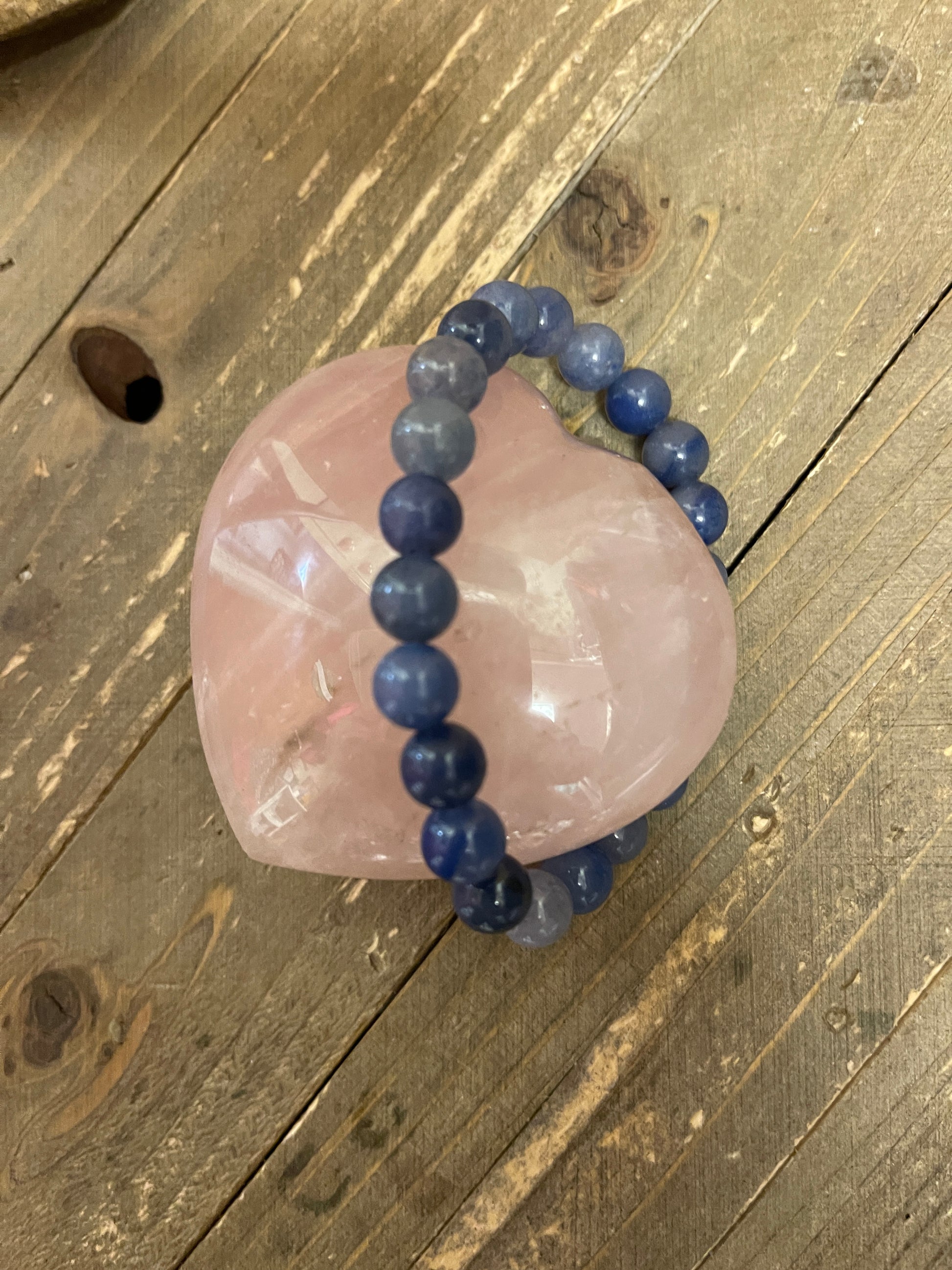 Blue Aventurine gemstone beaded Stretch braceletPink tiful of LOVE