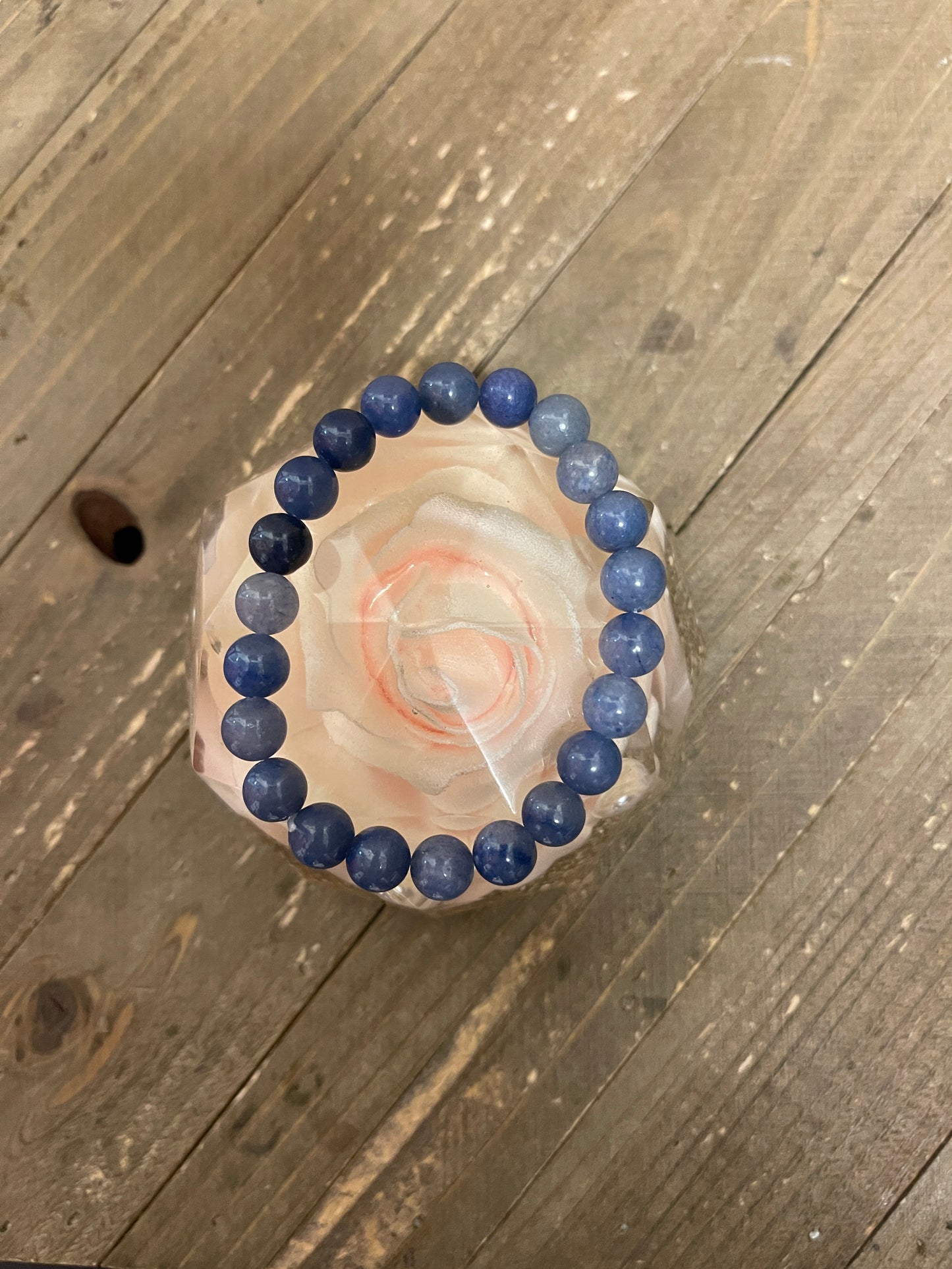 Blue Aventurine gemstone beaded Stretch braceletPink tiful of LOVE