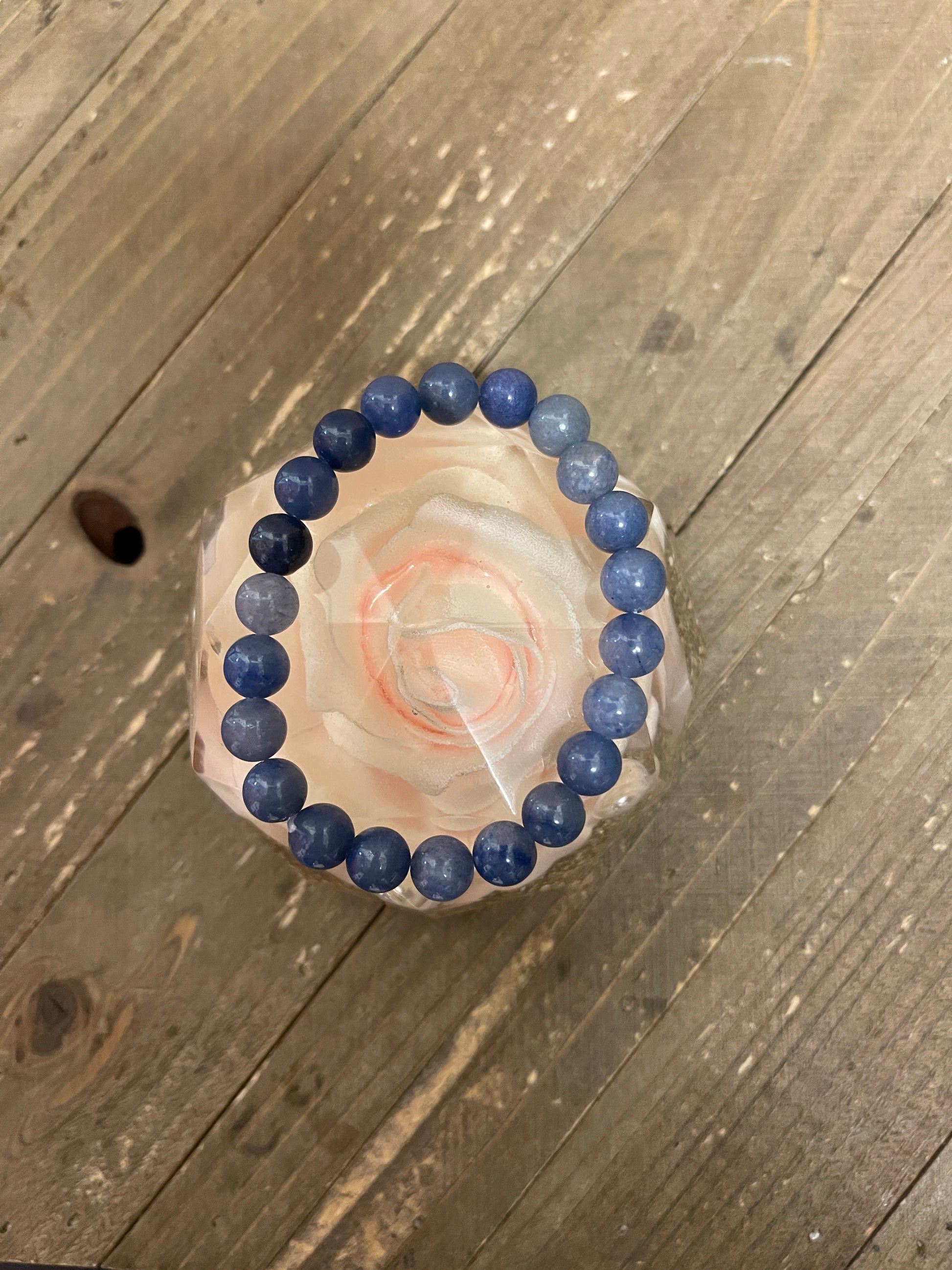Blue Aventurine gemstone beaded Stretch braceletPink tiful of LOVE