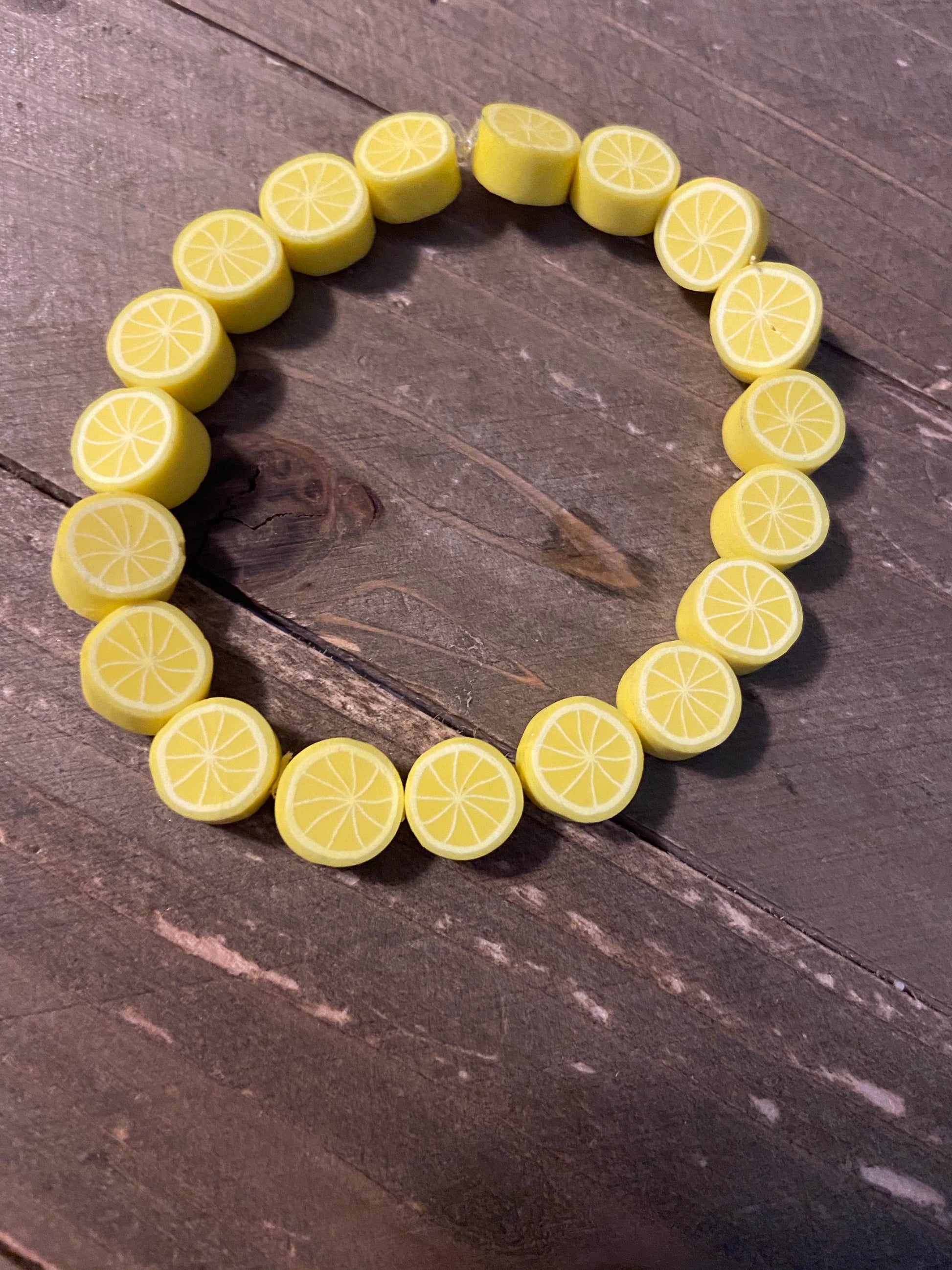 Lemon Fimo Beaded Elastic/Stretch BraceletPink tiful of LOVE