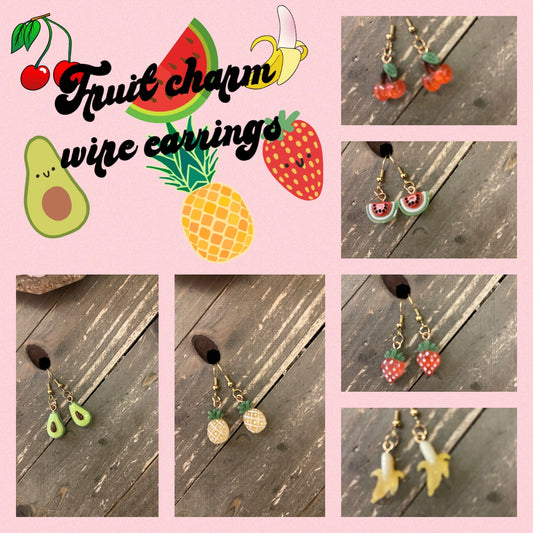 Fruit Charm Collection Wiret Earrings (6 fruit to choose from)Pink tiful of LOVE