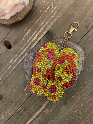 Flip Flop-8 Acrylic & Gemstone Key Chain
