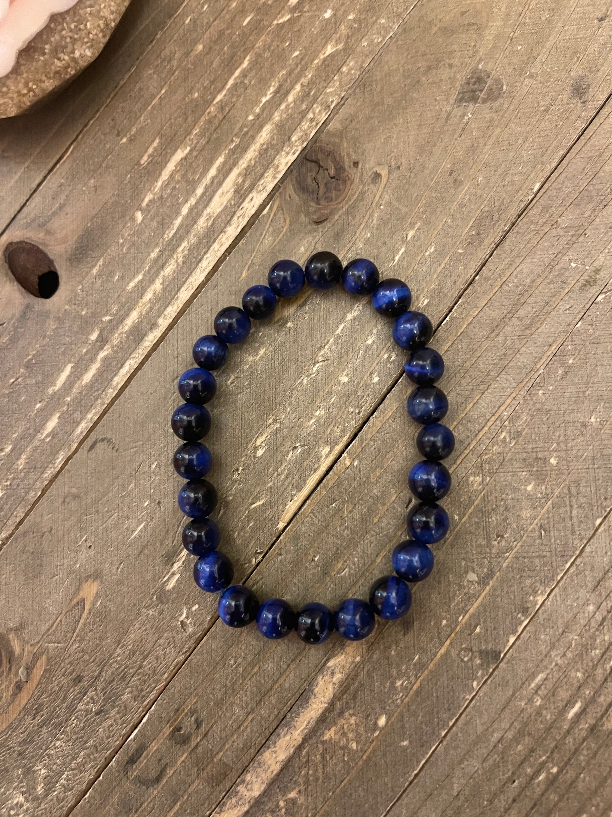 Blue Tiger Eye Lapis Lazuli Stone beaded Stretch braceletPink tiful of LOVE