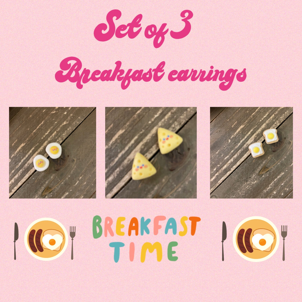 Breakfast Stud Earrings (Set of 3)