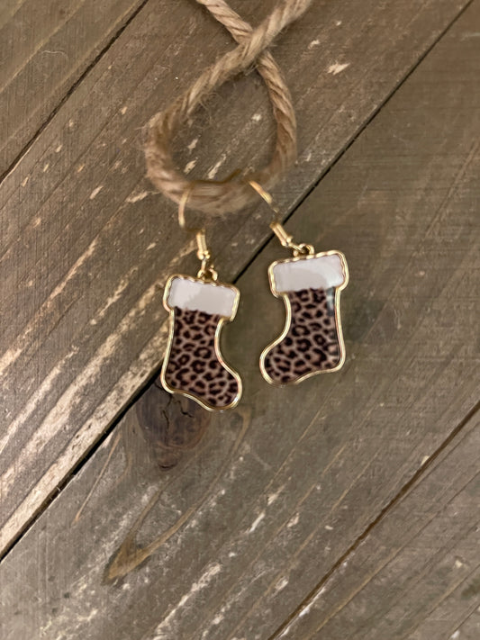 Animal Printed Stocking Dangle EarringsPink tiful of LOVE